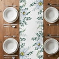 thumbnail image 4 of Table Runner 36 Inches Long for Kitchen Dining, Daisy Eucalyptus Dresser Scarf Farmhouse, Dining Table Decorations for Wedding/Parties, Farmhouse Weeping Botanical 13 x 36 In, 4 of 8