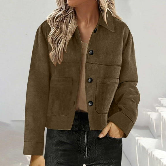Fewfanhot Women Fall Clothes Cropped Jacket Casual Lightweight Fall Fashion 2025 Winter Coats Outerwear Trendy Clothes