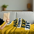 thumbnail image 3 of Inhale Exhale Soft Flannel Fleece Throw Blanket, Motivation Words with Muscle Arms Sports Confidence Activity, Cozy Plush for Indoor and Outdoor Use, 50" x 70", Earth Yellow Indigo, by Ambesonne, 3 of 5