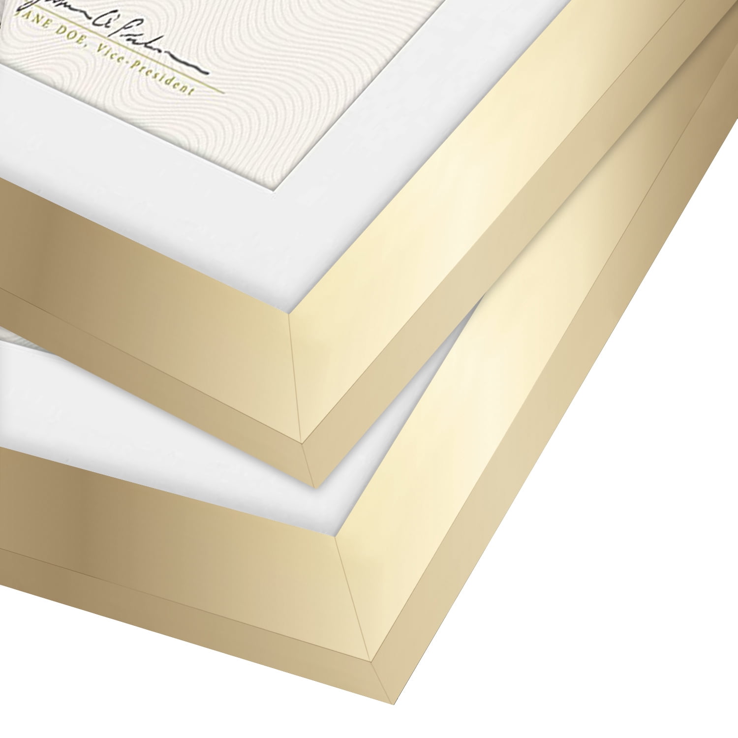 Americanflat 11x14 Diploma Frame with Mat for 8.5x11, MDF wood and shatter-resistant glass, Gold, 2 Pack