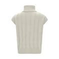 thumbnail image 5 of Ynynloco Sweater Vest Women Turtleneck Sleeveless Ribbed Knit Pullover Vest Solid Color Casual Comfy Classic Sweaters, 5 of 8