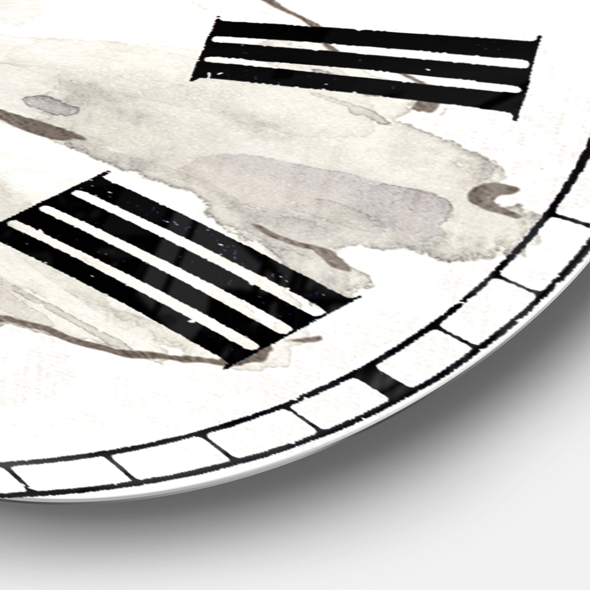 Designart 'Indigold Grey Peonies III' Traditional wall clock