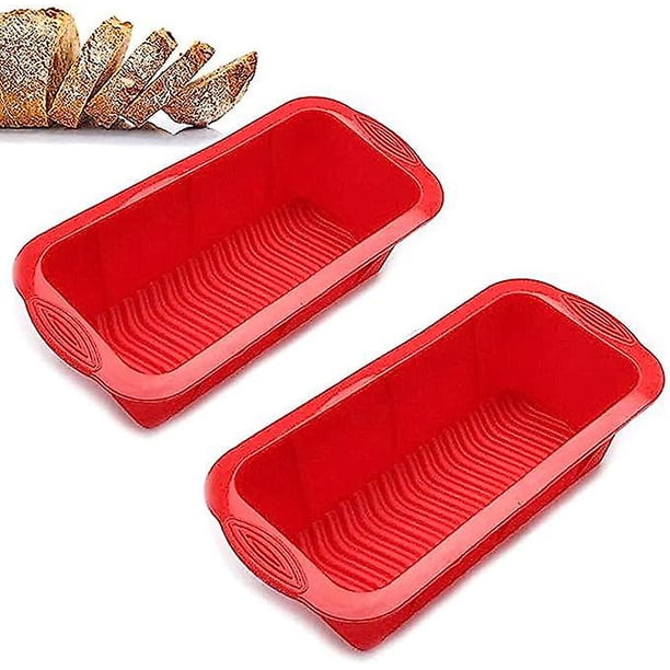 2 moldes rectangulares de silicona para pan, moldes rectangulares de silicona para pan, repostería, molde para pasteles, molde para hornear antiadherente de gran tamaño para pan, quiche