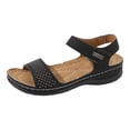 thumbnail image 5 of Rokment Women's Orthopedic Platform Wedges Walking Sandals Summer Fashion Comfortable Leather Arch Support Non Slip Work Dress Sandals for Ladies Black Size 9, 5 of 6
