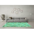 thumbnail image 3 of Ahgly Company Indoor Square Abstract Turquoise Blue Contemporary Area Rugs, 8' Square, 3 of 4