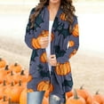 thumbnail image 1 of WREESH Mode Femmes Halloween Animal Chat Citrouille Imprimé Cardigan Manteau Blouse d'Automne, 1 of 5