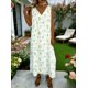 thumbnail image 1 of TaTaai Loose Printed Dress Satin Fabric Women's Fashion Off-Shoulder V-Neck Short Sleeve Spring Summer Daily Vacation Date Midi Dress Gift, 1 of 5