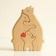 thumbnail image 1 of Personalized Wooden Bear Family Puzzle with 2-6 Name Animal Figurines Wooden Sculpture Christmas Birthday Gifts Art Puzzle Decor (3 Names), 1 of 5