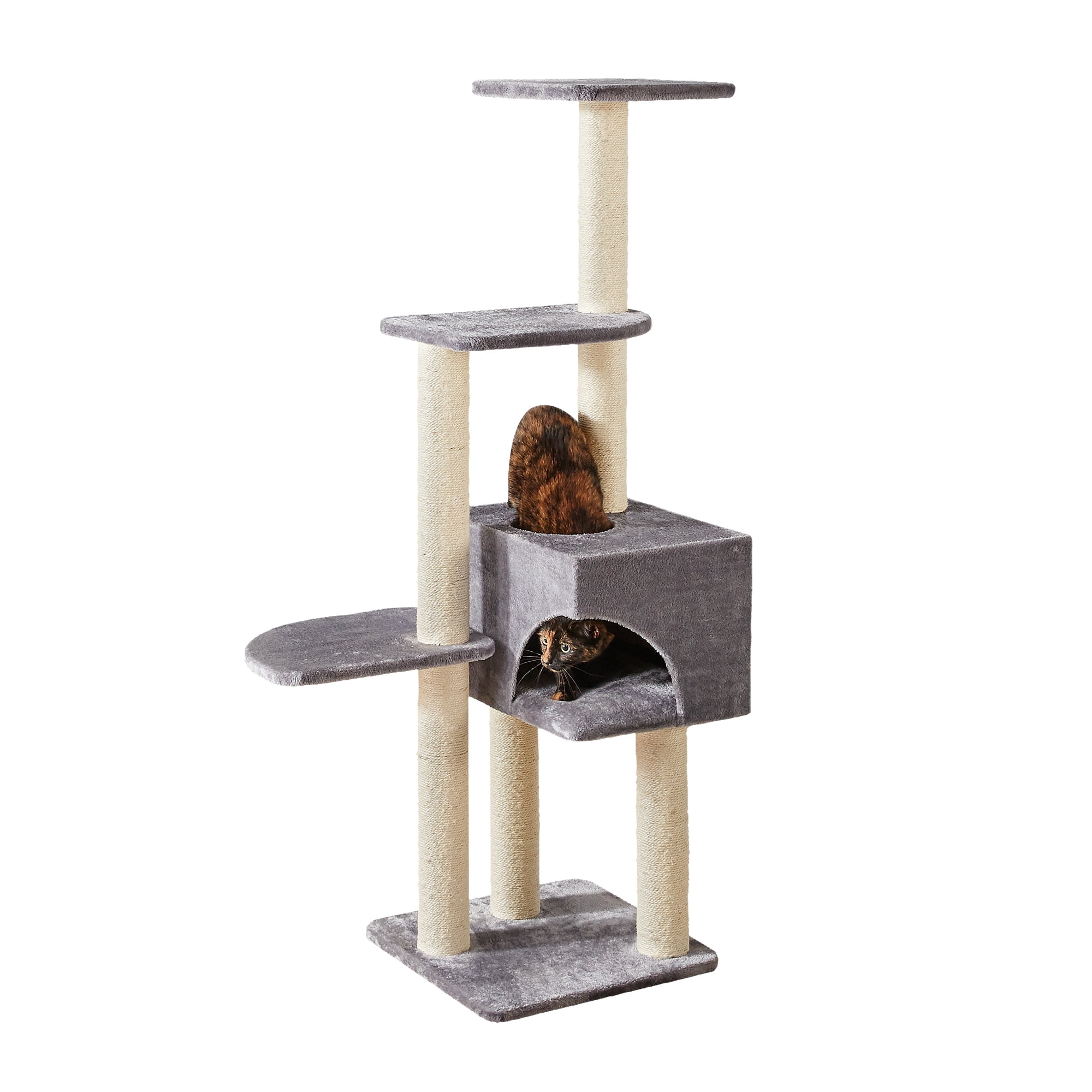 Two by Two Monroe - Gray Scratching Post Cat Furniture - 54.3 in. Tall