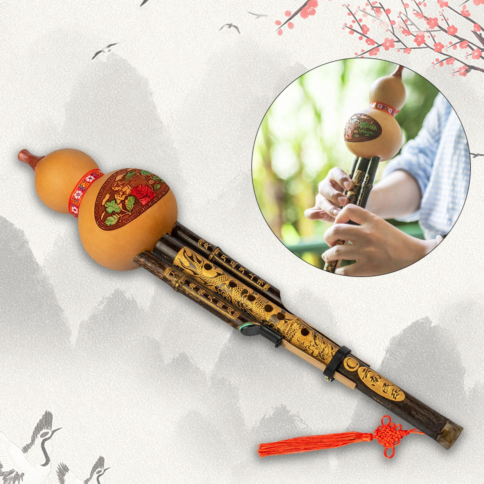 LeeQinersw Handmade National Musical Instrument Gourd Flute for Beginner Music Lovers Gifts