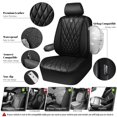 thumbnail image 4 of Fundas de asiento de lujo de cuero sintético impermeables para auto, 5 plazas, 4 of 9