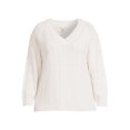 thumbnail image 5 of Terra & Sky Women's Plus Size Cable Knit Pullover Sweater, Midweight, 5 of 5