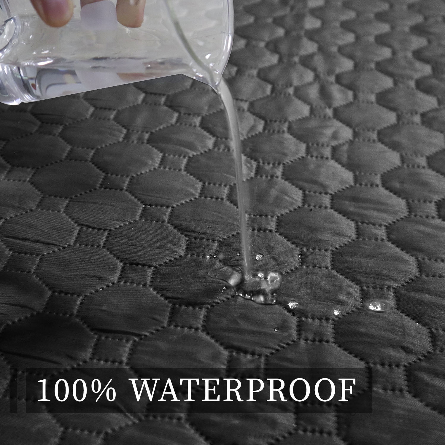 Smuge Waterproof Sofa Covers, Reversible Couch Sofa Slipcover Cushion Furniture Protector Cover for Dogs, Pets (68" Sofa, Black)