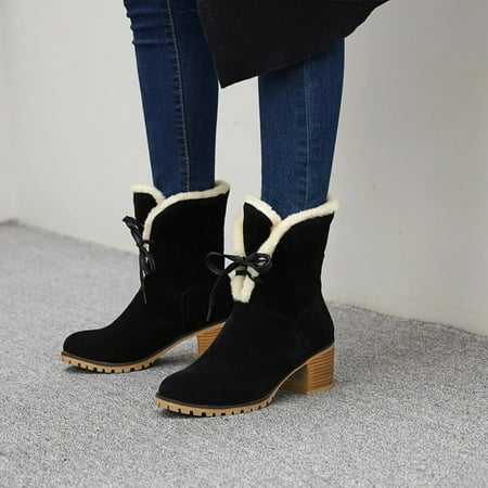 

HOMBOM Couples Snow Boots Daily White Shoes For Women Winter Platform Boots Ankle Boots Work Boots For Rollback