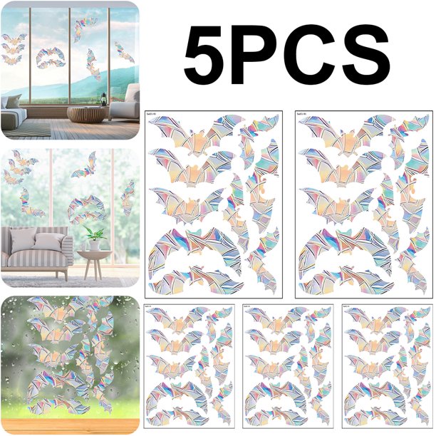 Películas para Ventanas 3D Electrostáticas Calcomanías para Ventanas Creative Chic Reutilizables (Murciélago)