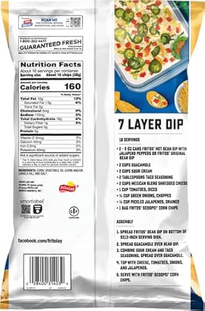 Fritos Scoops! Party Size Corn Chips, Perfect for Dips & Sharing, 15.5 oz With Olive Green Bowl By ValueNest
