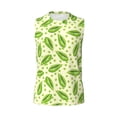 thumbnail image 6 of Lsque Green Peas Print Men's Cotton Blend Sleeveless Muscle Shirts (S-3XL)- Moisture Wicking, Odor Protection, UPF 30+,X-Large, 6 of 8