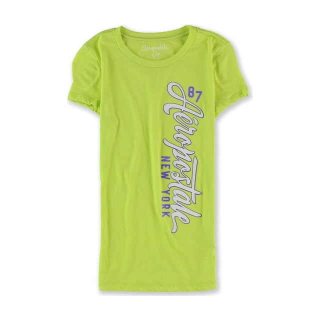 Camiseta adornada Aeropostale con texto vertical para mujer verde mediana