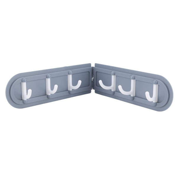 Happon 1 Pc Wall Mounted Hook Rack Foldable Corner Hook with 6 Hooks