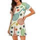 thumbnail image 1 of Easygdp Racket and Tennis Ball Camisón de manga corta para mujer, informal, estampado, 1 of 6