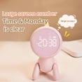 thumbnail image 3 of Kids' Unicorn Alarm Clock with Night Light - 3 Alarm Settings, Count Up/Down Timer, Snooze Function, 6 Ringtones, Adjustable Volume & Brightness, 1200mAh Rechargeable Battery (ABS+PC+Silica Gel,, 3 of 7