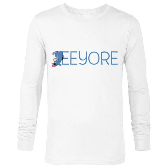 Disney Winnie the Pooh Eeyore Classic Lettering - Long Sleeve T-Shirt for Men - Customized-White