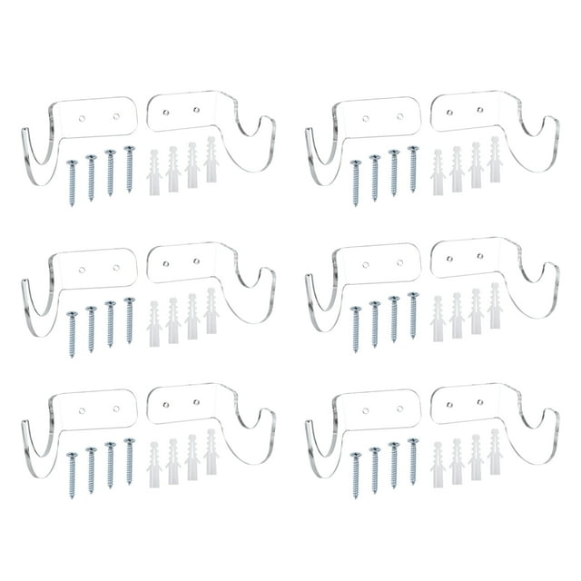 Unique Bargains Light Saber Stand Wall Mount Acrylic Light Sword Display Holder Baseball Bat Rack, Clear 6 Pairs