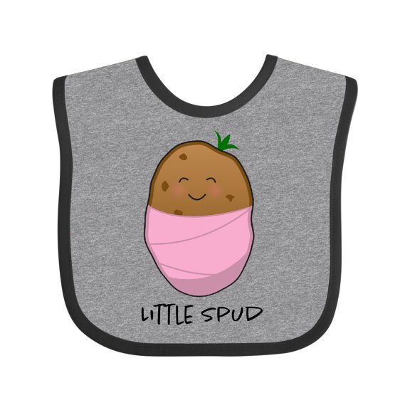 Inktastic Little Spud Pink Boys or Girls Baby Bib