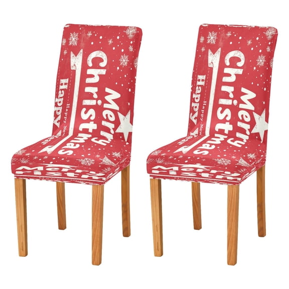 BZSMCE Chairs Slipcovers Dining Chair Covers Blessing and Snowflake Print Creative Pattern