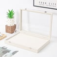 thumbnail image 5 of Coward 100 Slots Ring Holder Organizer Display Case Box, Rings Tray with Glass Lid, Jewelry Storage Tray with Glass Lid for Women(Beige), 5 of 8