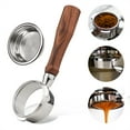 thumbnail image 1 of 58mm 3 Ears Stainless Steel Bottomless Naked Portafilter Wooden Coffee Handle Cup Filter Basket Replacement for Barsetto BA101 BA102 Calphalon Temp IQ, 1 of 7