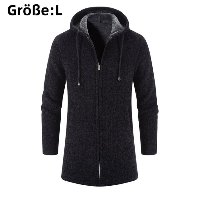 Cárdigan, sudadera con capucha, chaqueta de invierno de punto fino, cárdigan largo