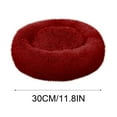 thumbnail image 3 of SLYNSHome Calming Dog & Cat Bed,Anti-Anxiety Donut Warming Cozy Soft Round Bed Fluffy Faux Fur Plush Cushion Bed for Small Medium Dogs and Cats - Watermelon Red, 3 of 5
