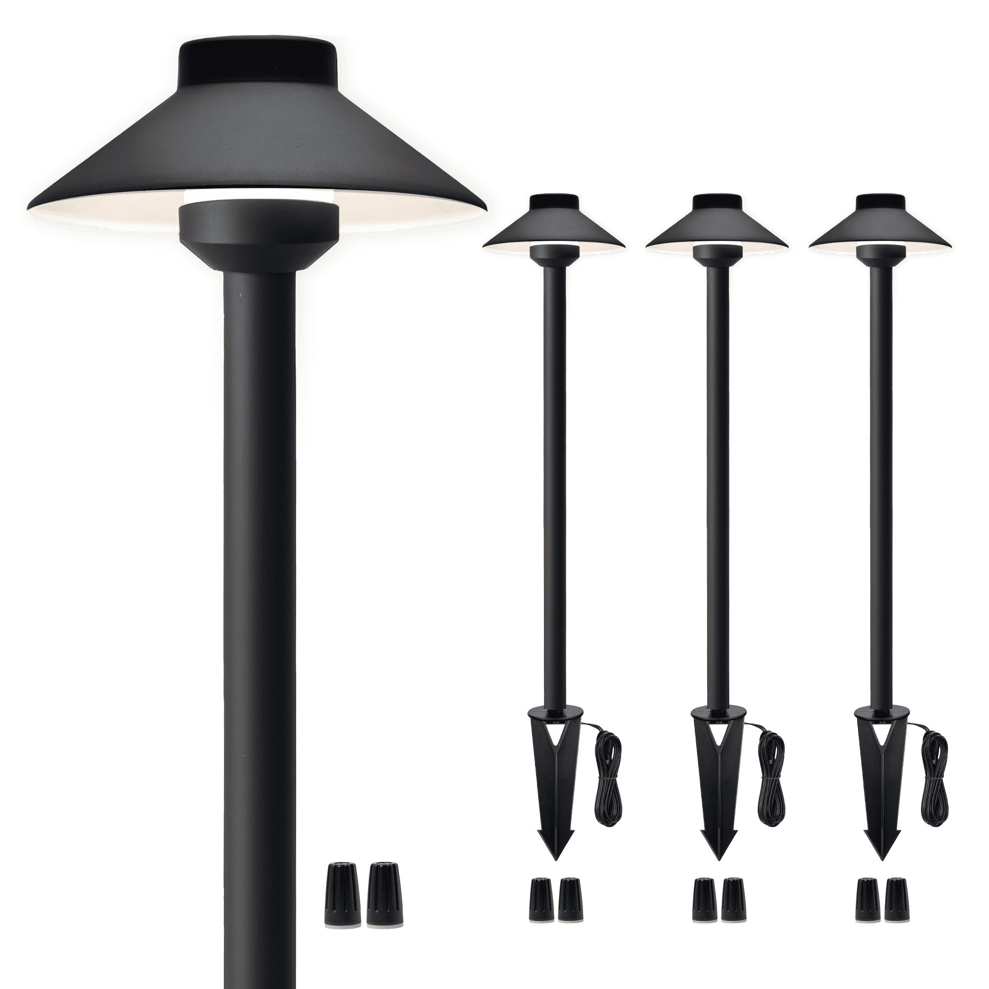 Gardenreet Brass Pathway Lights Black, Low Voltage LED Landscape Path Lights, 12V Outdoor