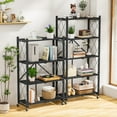 thumbnail image 3 of Vebreda 4-Tier Foldable Metal Storage Shelf with Wheels, No-Assembly Collapsible Shelving Unit, Heavy-Duty Rolling Organizer Rack, 3 of 10