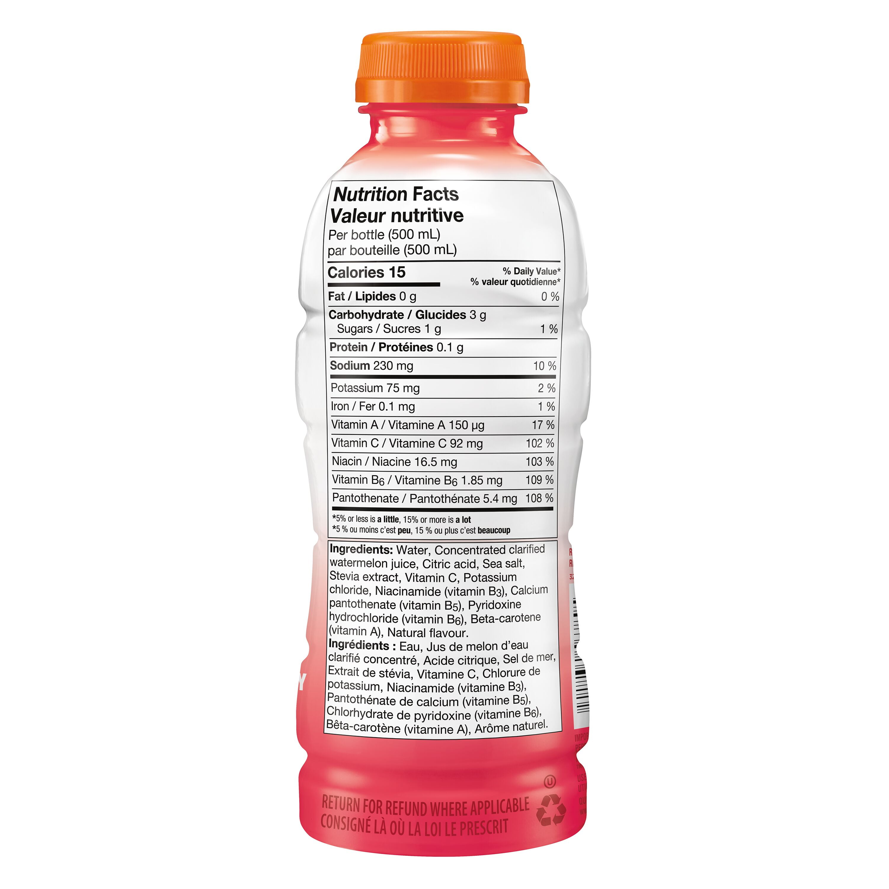 Gatorade Fit Watermelon Strawberry Electrolyte beverage 500 mL, Bottle, 500mL