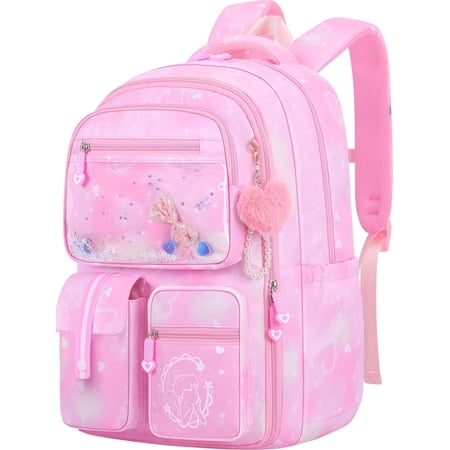 Gmdisc School Backpacks for Girls, Kids Fashion School Bookbag Girls School Bags Gifts-Pink