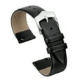 thumbnail image 1 of Correas de reloj de cuero genuino negro de 18 mm con hebilla plateada para mujeres, 1 of 6