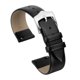 thumbnail image 1 of Correas de reloj de cuero genuino negro de 18 mm con hebilla plateada para mujeres, 1 of 6