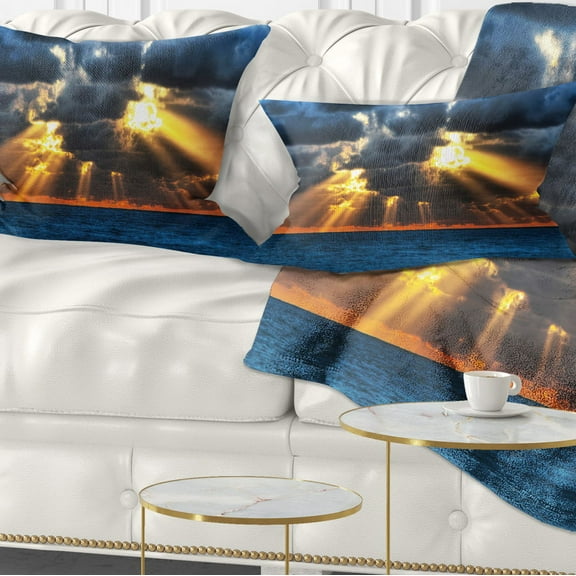 Designart Fight Between Dark and Light - Landscape Printed Throw Pillow - 12x20