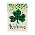 thumbnail image 2 of FastXmas St. Patrick's Day House Garden Flags,Green Shamrock Buffalo Check Plaid Rustic Burlap Yard Sign Decorations,Spring Flags for Outdoor Decoration 12 x 18 Inch, 2 of 7