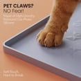 thumbnail image 3 of KISS KING Silicone Pet Feeding Mat, 100% Waterproof, Raised Edge Spill Protection, 22"x14", Grey, 3 of 10
