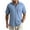Sky Blue, variant on Men's Casual Button Down Shirts, Summer Lapel Collar Comfy Stretchy Short Sleeve Shirts Wine Size 3XL