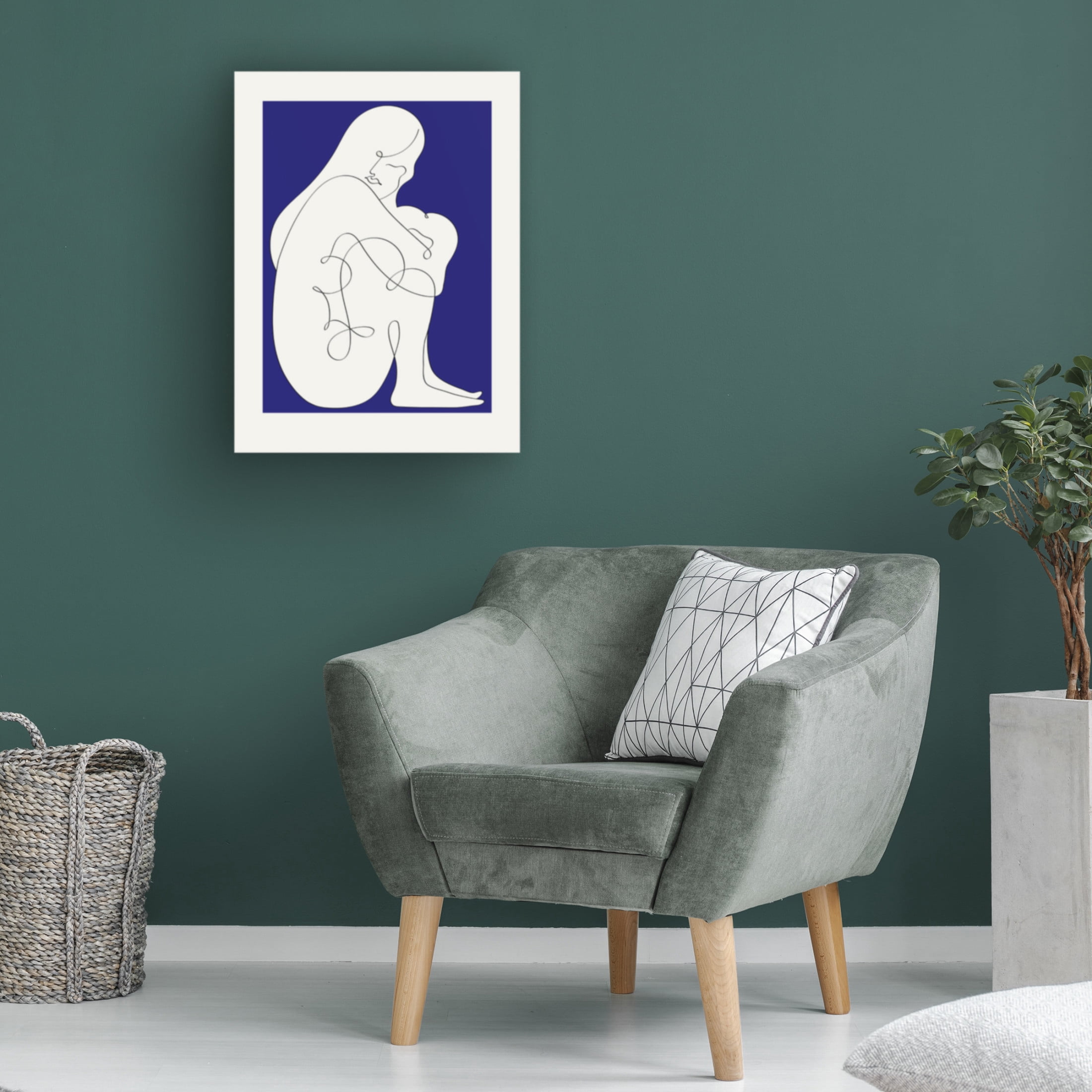 Trademark Fine Art Pictufy Studio II Sitting Woman Blue Canvas Wall Art