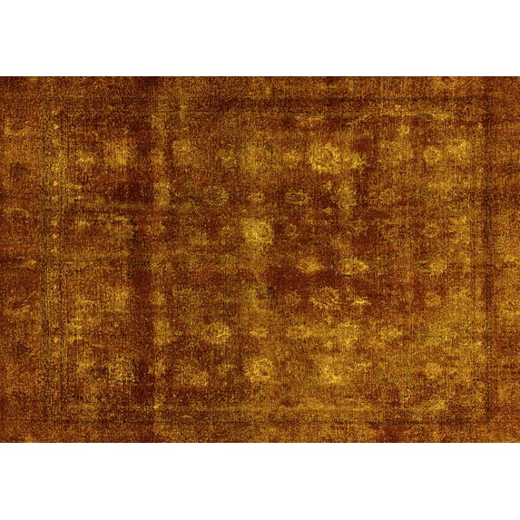 Ahgly Company Machine Washable Indoor Rectangle Abstract Yellow Modern Area Rugs, 5' x 8'