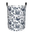 thumbnail image 6 of Picia Chicken And Fish Large Laundry Basket, Waterproof, Freestanding Laundry Hamper, Collapsible Tall Clothes Hamper with Extended Handles-Medium, 6 of 8