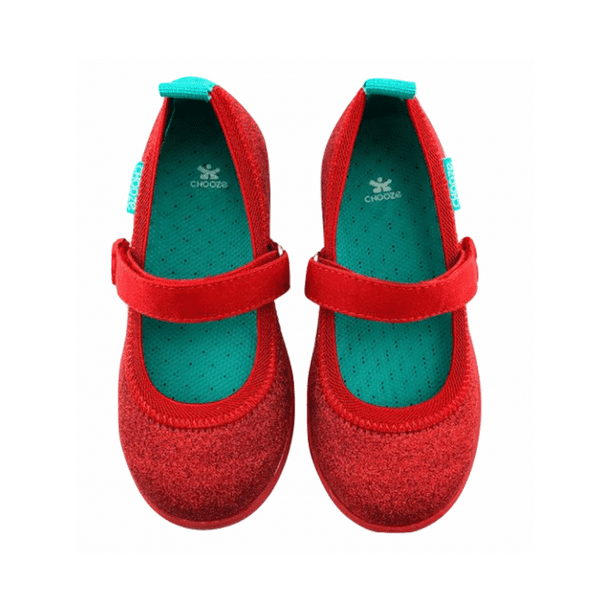 sparkly red mary janes
