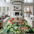 thumbnail image 3 of Spring Flowers Area Rugs 5x7 ft Vintage Blue Stroller Birds Red Floral Leaf Grass Washable Rug Non Slip Indoor Carpet Absorbent Floor Mat for Living Room Bedroom Dining Room, 3 of 9