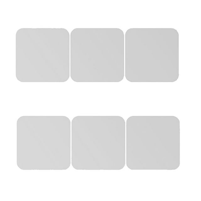 Juego de 6 láminas de espejo flexibles autoadhesivas para decoración del hogar. 4 20x20cm Plata
