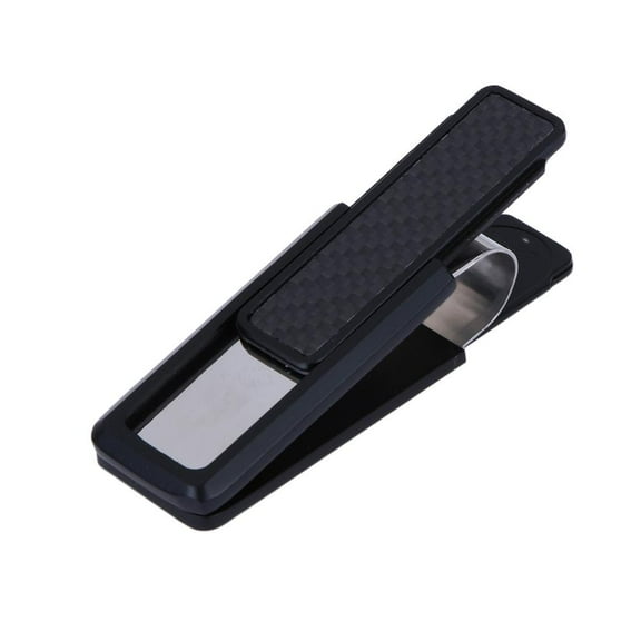 CHAMAIR Stainless Steel Money Clip Alloy Double Sided Credit Money Clip for Men Business (Black)